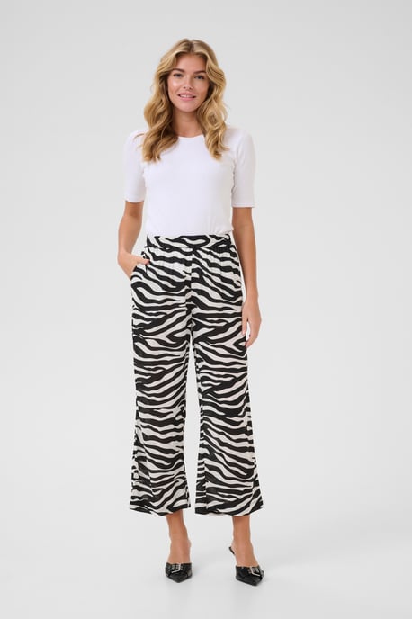 Casual Hose Loose fit Black/Chalk Animal Print - Image 1