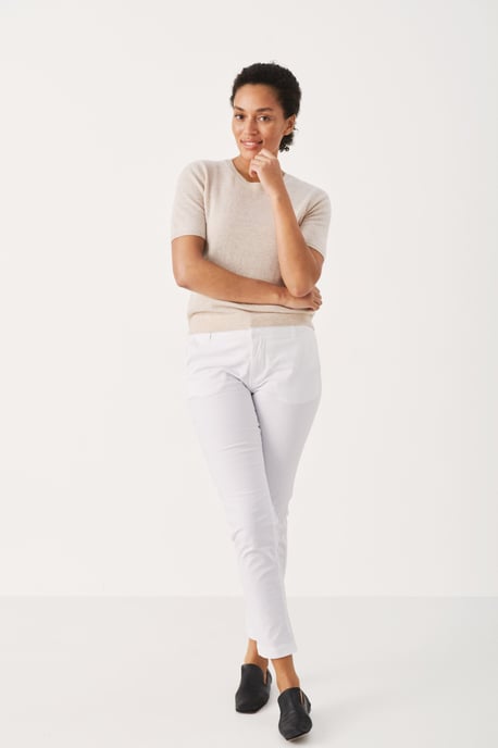 Casual Hose Gerade Passform Bright White - Image 1