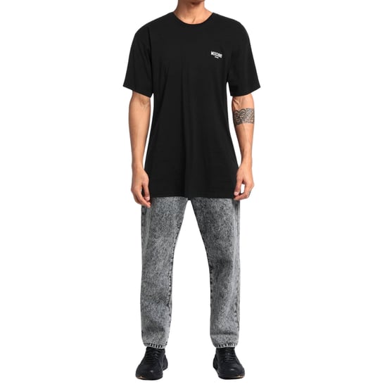Schwarzes T-Shirt mit Moschino-Schwimmlogo - Image 2