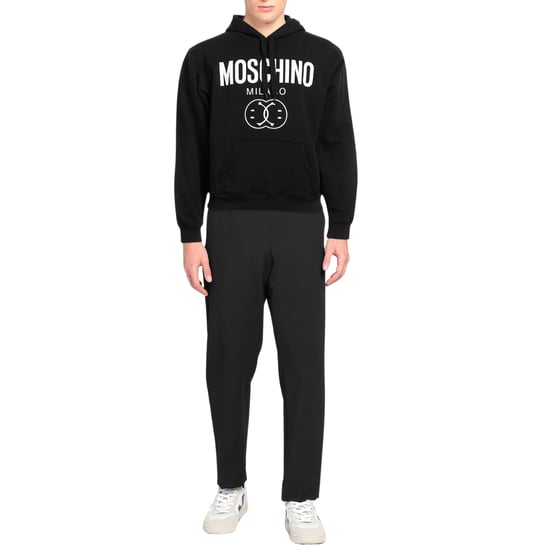 Moschino - Schwarzer Hoodie mit Doppel-Smiley - Image 2
