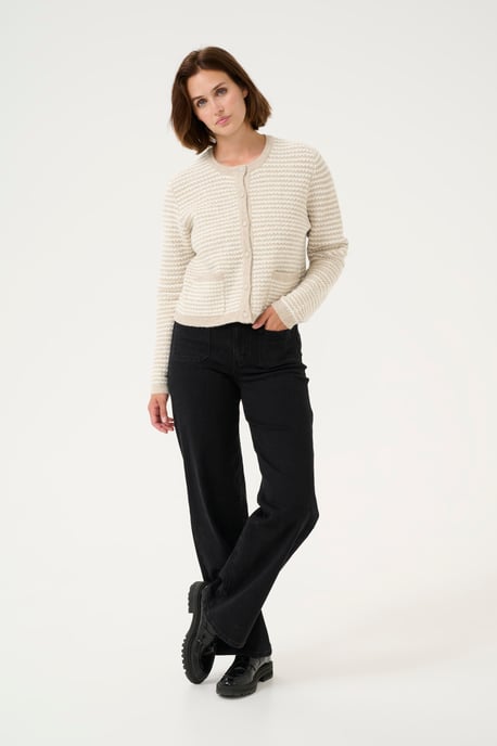 Strickjacke Regular fit Feather Grey/ Chalk Structure beige - Image 2