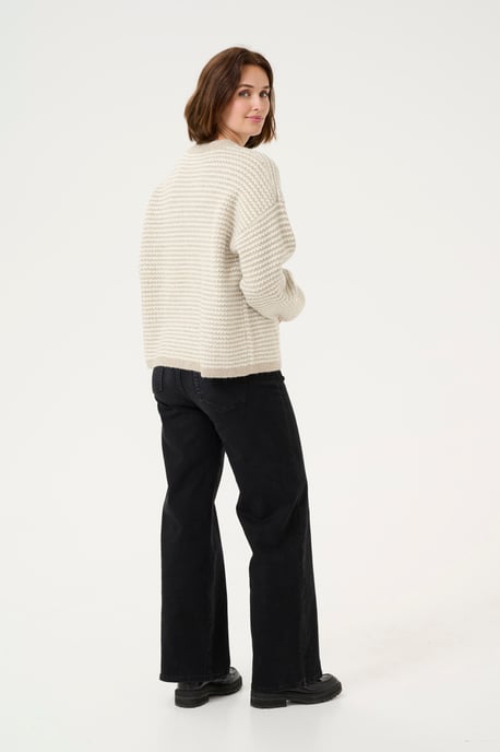 Strickjacke Regular fit Feather Grey/ Chalk Structure beige - Image 3