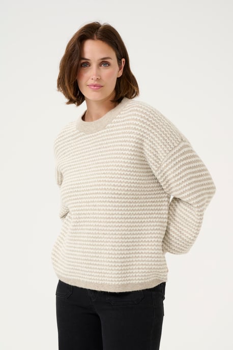 Strickjacke Regular fit Feather Grey/ Chalk Structure beige - Image 5