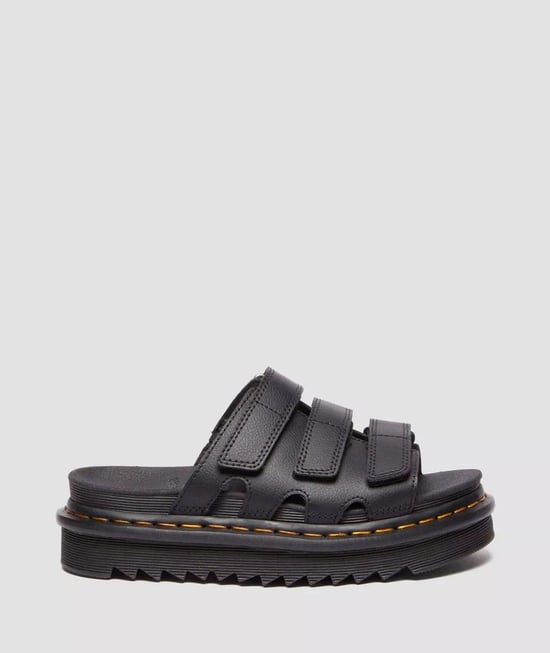 Dr. Martens Raine Athena Damen Schwarze Lederschlappen - Image 3