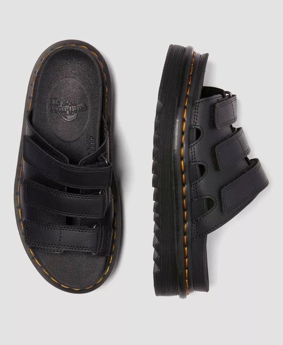 Dr. Martens Raine Athena Damen Schwarze Lederschlappen - Image 4
