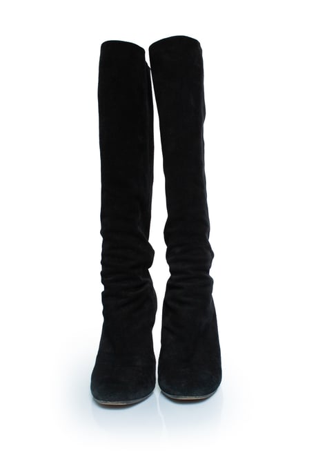 Schwarze Wildleder-Kniestiefel mit GG-Logo - Image 5