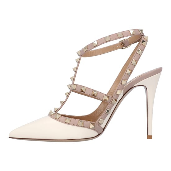 Valentino Damen Rockstud Knöchelriemchenpumps mit 100 mm in Weiß - Image 2