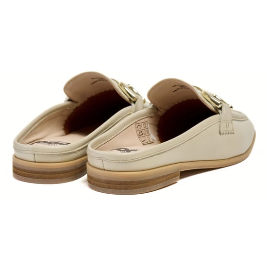 Pod Mila Leder Damen Taupe Mules - Image 2
