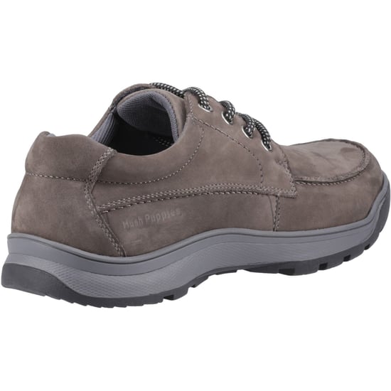 Hush Puppies Tucker Schnür-Leder Herren Grau Nubuk Schnürschuhe - Image 2