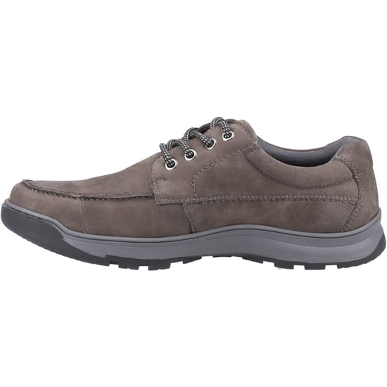 Hush Puppies Tucker Schnür-Leder Herren Grau Nubuk Schnürschuhe - Image 4