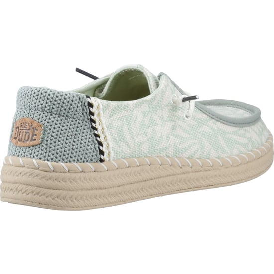 HEYDUDE Wendy Espadrille Retro Palm Baumwollmischung Damen Celadon Grün/Weiß Espadrilles - Image 2