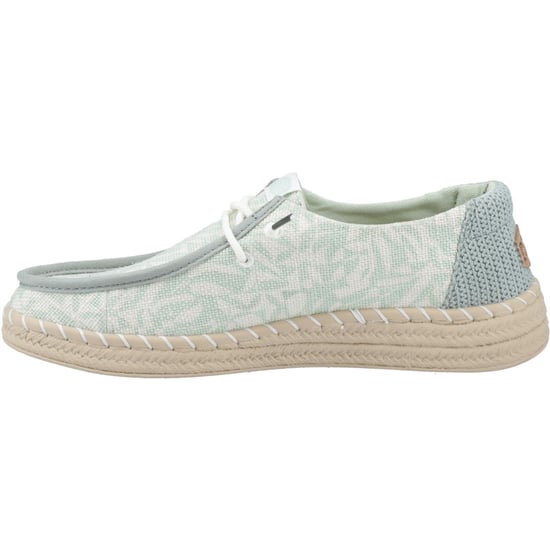 HEYDUDE Wendy Espadrille Retro Palm Baumwollmischung Damen Celadon Grün/Weiß Espadrilles - Image 4