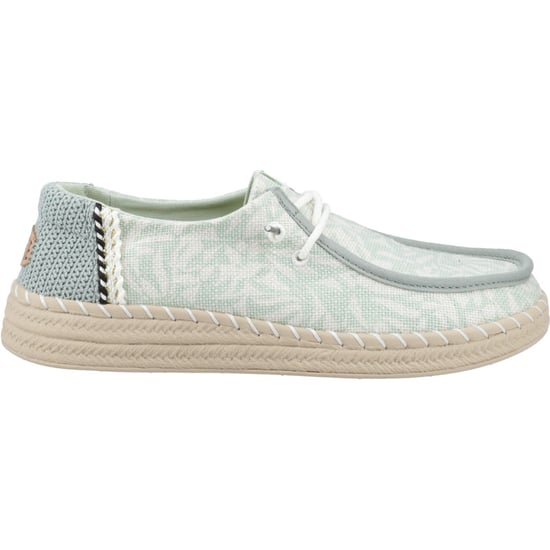 HEYDUDE Wendy Espadrille Retro Palm Baumwollmischung Damen Celadon Grün/Weiß Espadrilles - Image 5