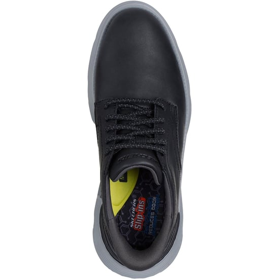 Skechers Garza Duran Leder Herren Schwarz Trainingsschuhe - Image 3