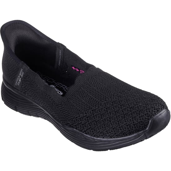 Skechers Seager Believe It Textil Damen Schwarz Sneakers - Image 1
