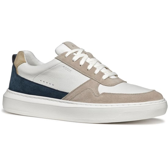 Geox U DEIVEN Leder/Suede Herren Sand/Weiß Sneakers - Image 1