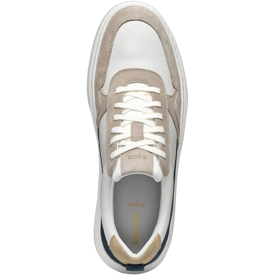 Geox U DEIVEN Leder/Suede Herren Sand/Weiß Sneakers - Image 4