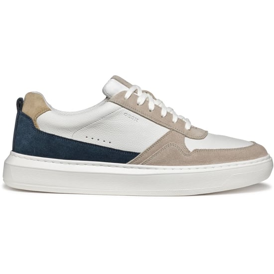 Geox U DEIVEN Leder/Suede Herren Sand/Weiß Sneakers - Image 5
