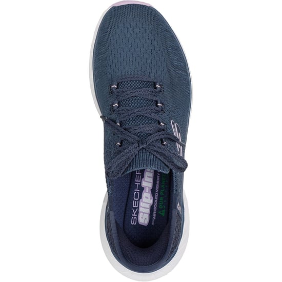 Skechers Edgeride Impression Textil Damen Sneaker Navy/Lila - Image 3