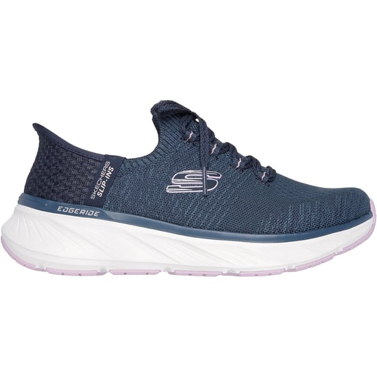Skechers Edgeride Impression Textil Damen Sneaker Navy/Lila - Image 5