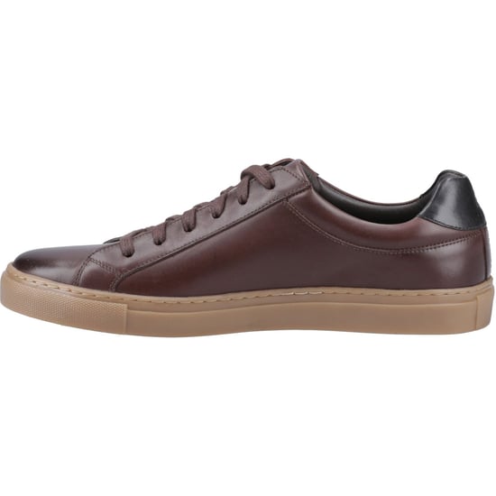 Hush Puppies Colton Leder Herren Kaffee Sneakers - Image 4