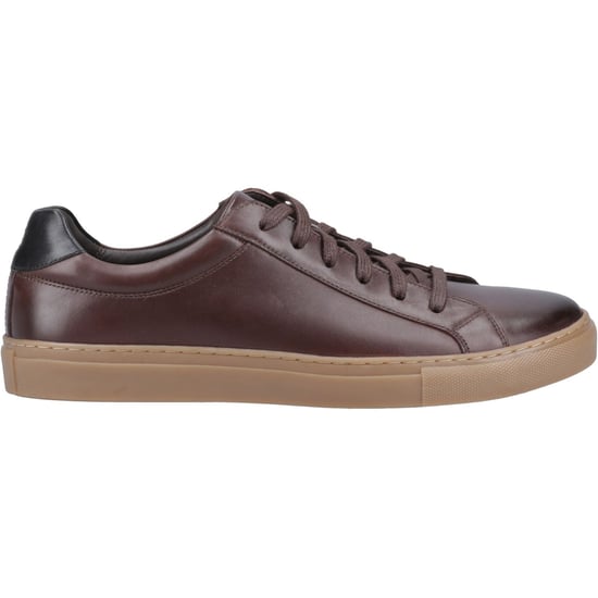 Hush Puppies Colton Leder Herren Kaffee Sneakers - Image 5