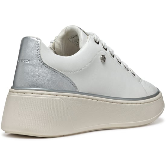 Geox D SUNNETTY Synthetische Polyurethan Damen Sneakers Weiß/Silber - Image 2