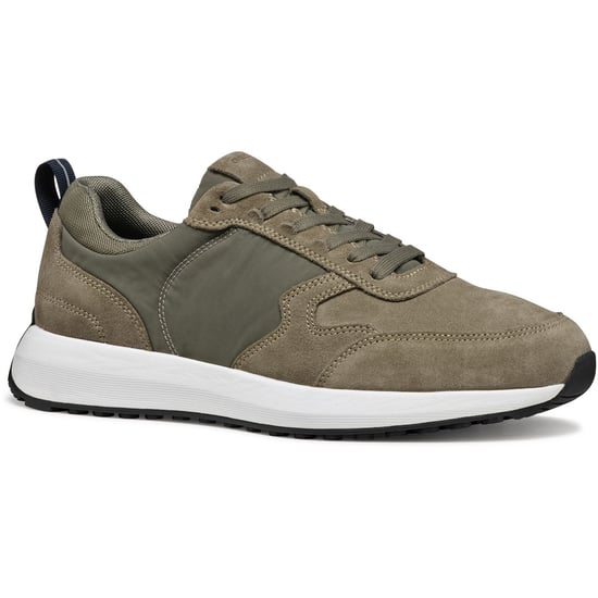 Geox U VOLPIANO Leder Herren Sneaker in Salbeigrün - Image 1