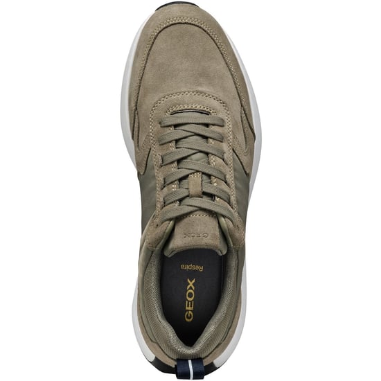 Geox U VOLPIANO Leder Herren Sneaker in Salbeigrün - Image 4