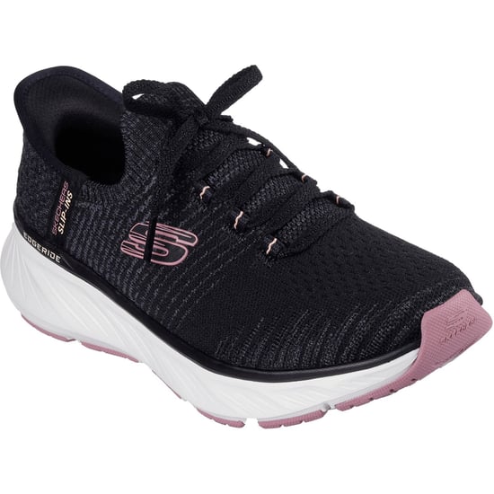Skechers Edgeride Impression Textil Damen Schwarz/Rosa Sneaker - Image 1