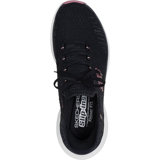 Skechers Edgeride Impression Textil Damen Schwarz/Rosa Sneaker - Image 3