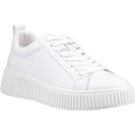 Hush Puppies Harlow Leder Damenschuhe weiße Sneakers - Image 1