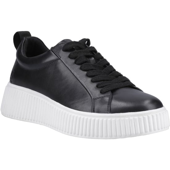 Hush Puppies Harlow Leder Damen Schwarz Sneakers - Image 1