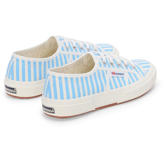 Superga 2750 Streifen Druck Baumwolle Damen Offwhite/Azur Sneakers - Image 2