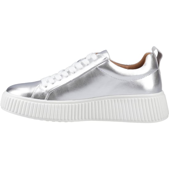 Hush Puppies Harlow Leder Damen Silber Sneaker - Image 4