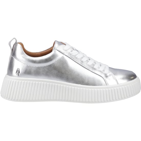 Hush Puppies Harlow Leder Damen Silber Sneaker - Image 5