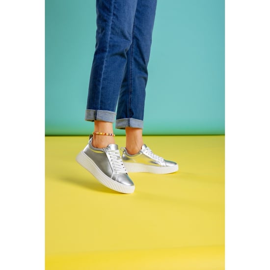 Hush Puppies Harlow Leder Damen Silber Sneaker - Image 6