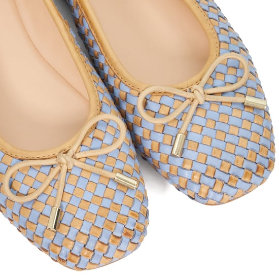 Dune Heights Leder Damen Blaue Ballerinas - Image 5