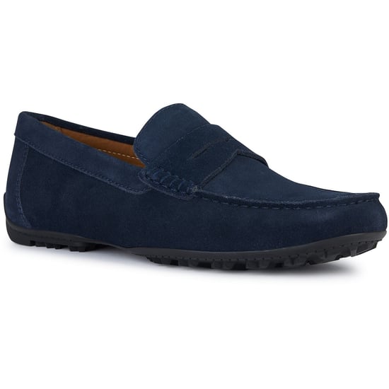 Geox U KOSMOPOLIS + GRIP Leder Herren Slipper in Marineblau - Image 1