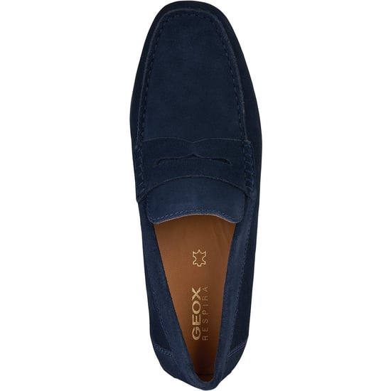 Geox U KOSMOPOLIS + GRIP Leder Herren Slipper in Marineblau - Image 4