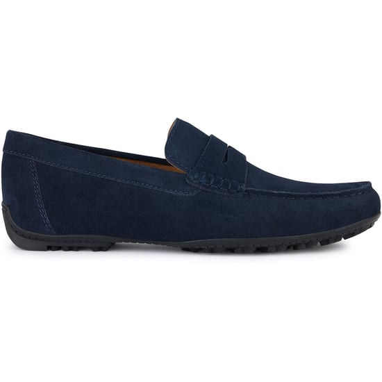 Geox U KOSMOPOLIS + GRIP Leder Herren Slipper in Marineblau - Image 5