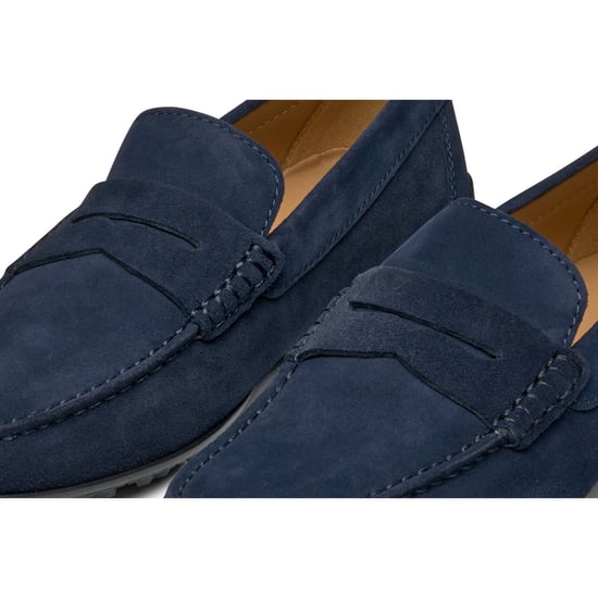 Geox U KOSMOPOLIS + GRIP Leder Herren Slipper in Marineblau - Image 6