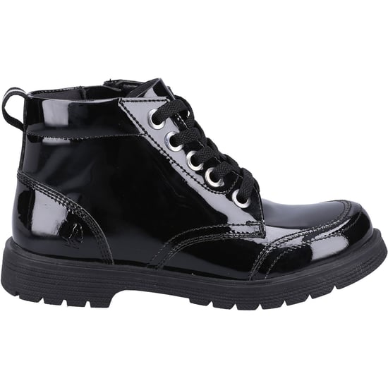 Hush Puppies Jolie Patent JNR Leder Mädchen Stiefel Schwarz - Image 4