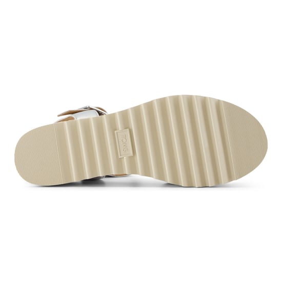 TOMS Diana Leder Damen Silber Wedges - Image 3