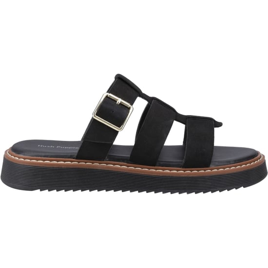 Hush Puppies Celeste Slide Damen Sandalen Aus Schwarzem Leder - Image 5