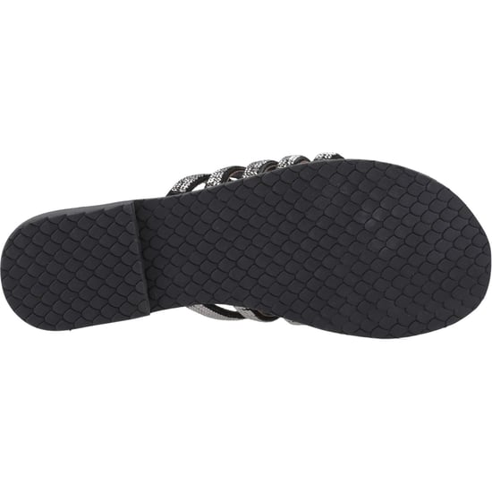 Hush Puppies Paris Slide Wildleder Damen Schwarz/Silber Sandalen - Image 3