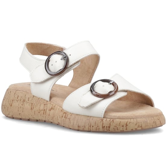 Hush Puppies Alison Leder Damen Creme Sandalen - Image 1