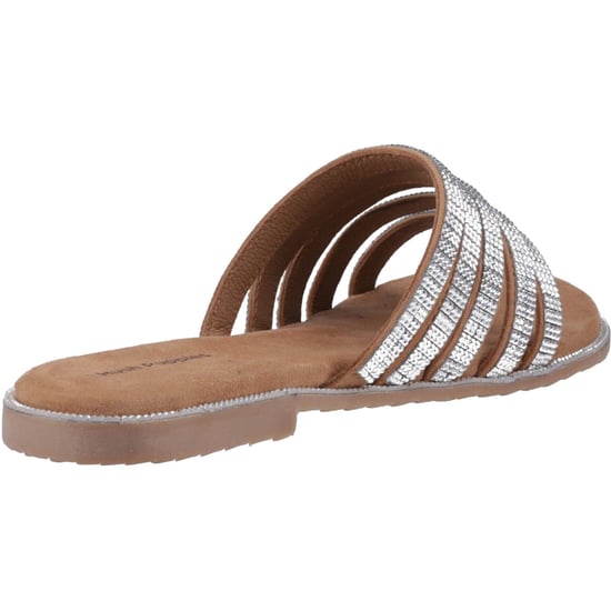 Hush Puppies Paris Riemchensandalen Damen Wildleder Tan/Silber - Image 2