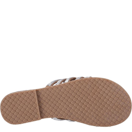 Hush Puppies Paris Riemchensandalen Damen Wildleder Tan/Silber - Image 3