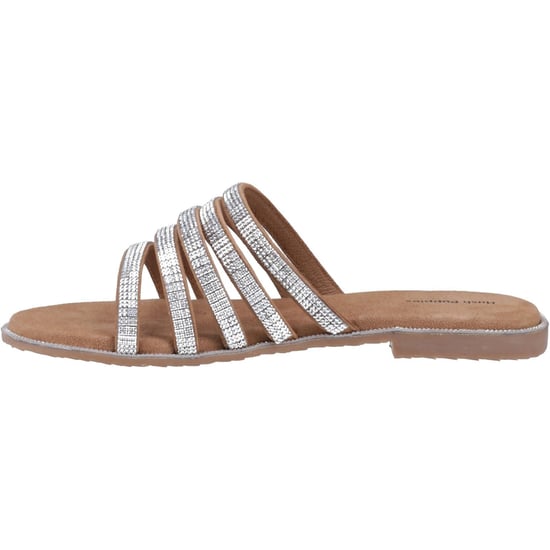 Hush Puppies Paris Riemchensandalen Damen Wildleder Tan/Silber - Image 4